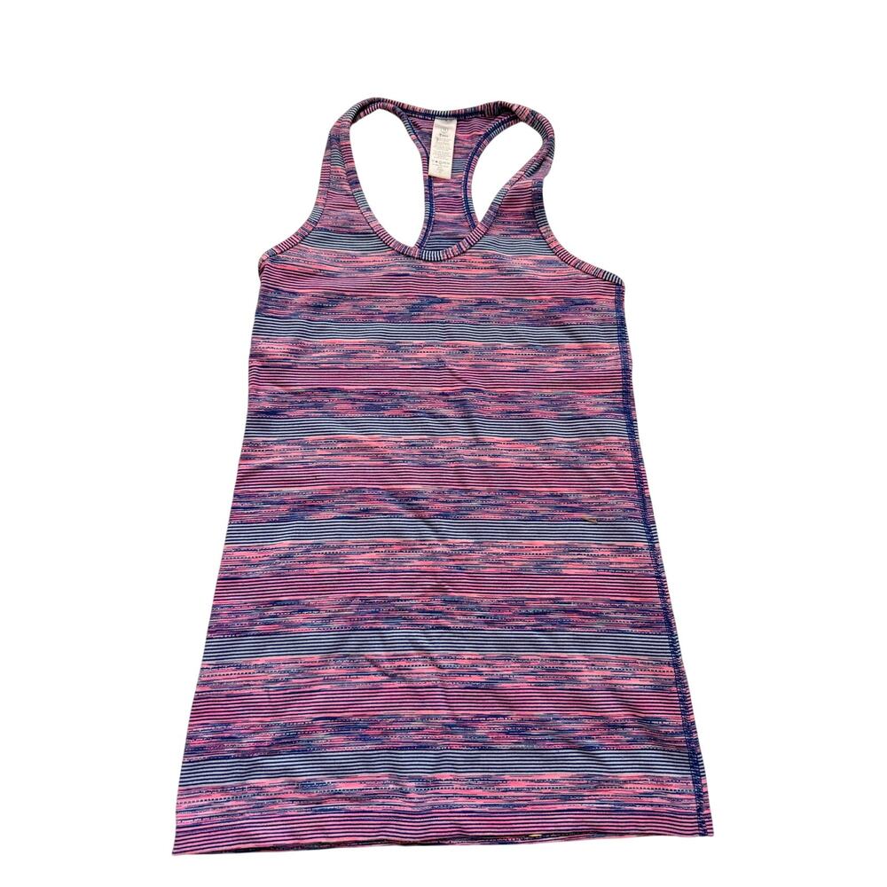 Ivivva Lululemon Girls' Pink Striped Racerback Tank Top